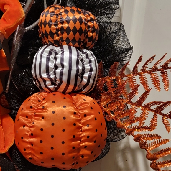Halloween Witch Wreath Enchanted Forest Deco Mesh Bows - Picture 6 of 8
